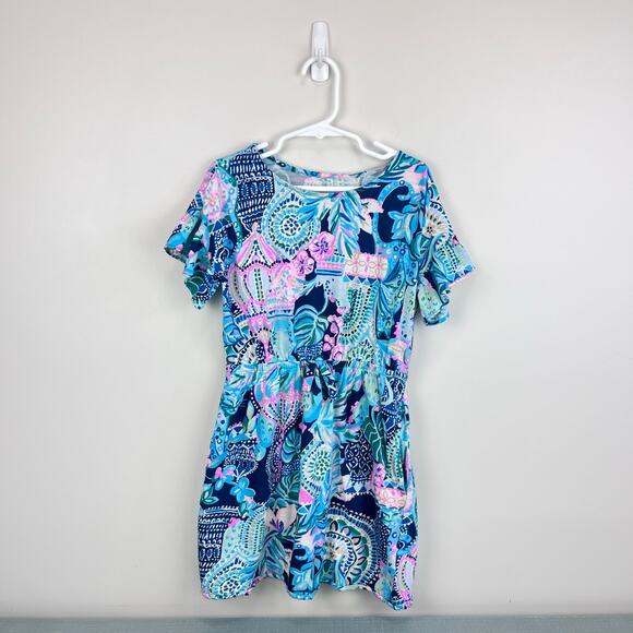 Lilly Pulitzer Girls Stasia Dress Multi Lookin Sharp M 6-7 - Picture 1 of 5